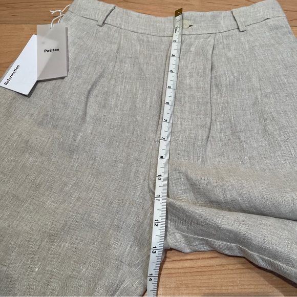 REFORMATION Petite 00P Vesta Oatmeal Linen Pants NEW - Picture 15 of 16